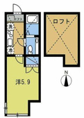 ☆１K＋ロフト間取り図☆