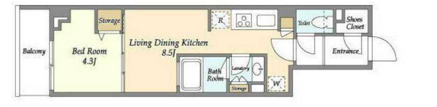 JP noie 駒沢大学　ネット無料　オートロック　追焚の間取り