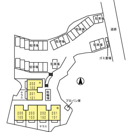 セジュールTOMO　Bの区画図
