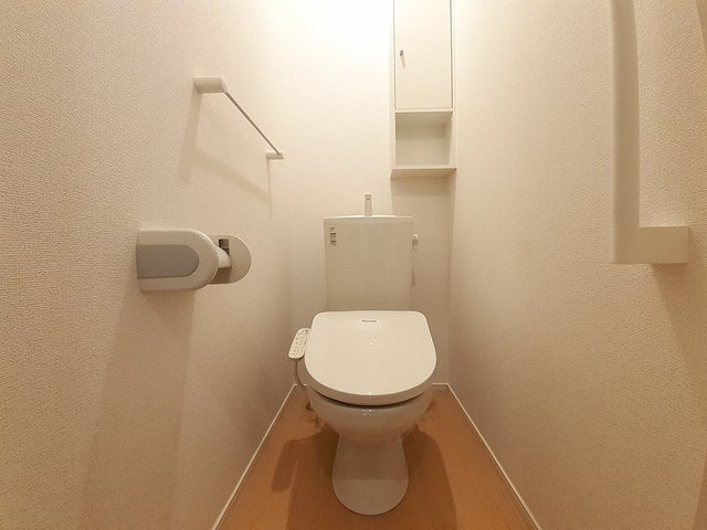 ハッピーフィールドあじさい館のトイレ|落ち着いた色調のトイレです