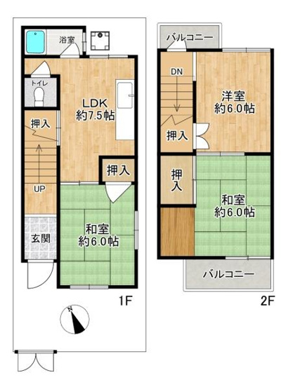 【間取り】 | 垂水区清水が丘1丁目　中古戸建