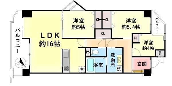 【間取り】 | 朝日プラザシティ・サザンパーク３番街Ｅ棟　中古マンション