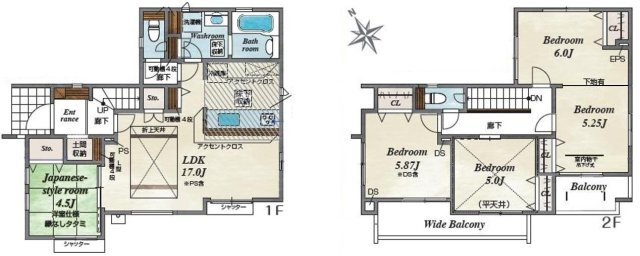 【間取り】 | 久喜市本町2丁目2期　1号棟