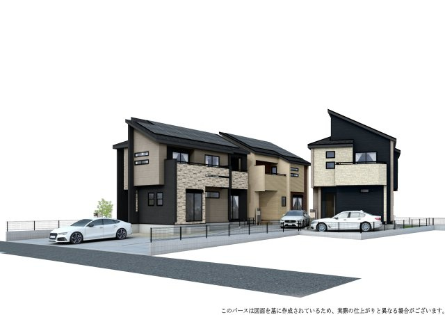 【外観パース】 | 久喜市本町2丁目2期　3号棟 | このパースは図面を基に作成されているため、実際の仕上がりと異なる場合があります。