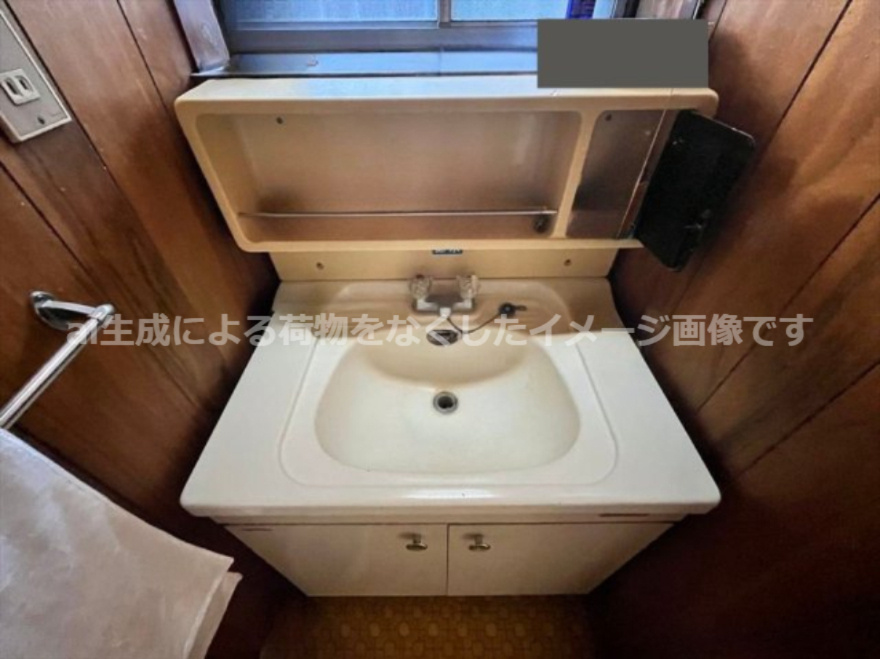 南アルプス市田島　中古住宅の洗面所|AI生成のイメージ画