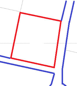 南アルプス市田島　中古住宅の土地図