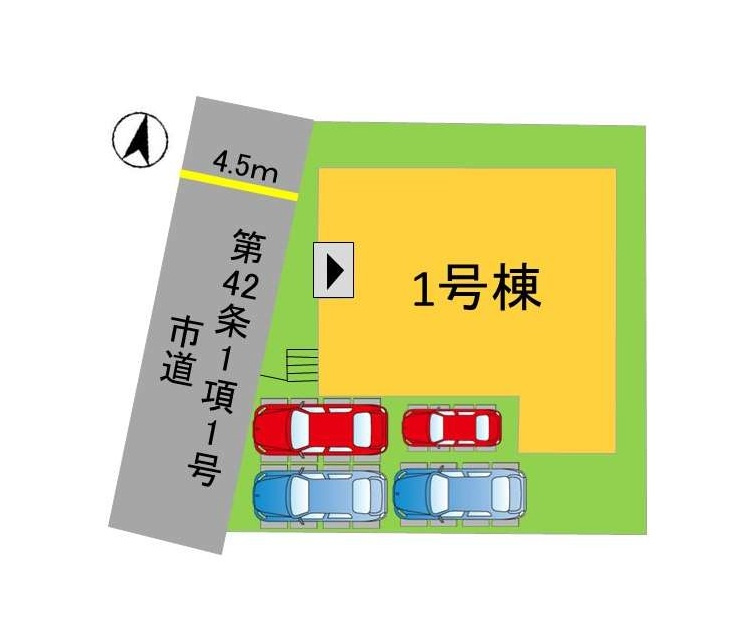 太宰府市梅ヶ丘2丁目第5-1棟(1号棟)の区画図|配置図