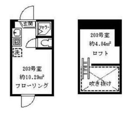 ソフィアリベルテの間取り|ロフト付のワンルーム★