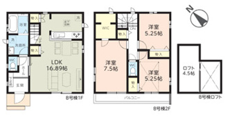 【間取り】 | 千葉市美浜区高浜六丁目　新築分譲住宅B号棟 | 千葉市美浜区高浜６丁目　B号棟　３LDK＋ロフト　