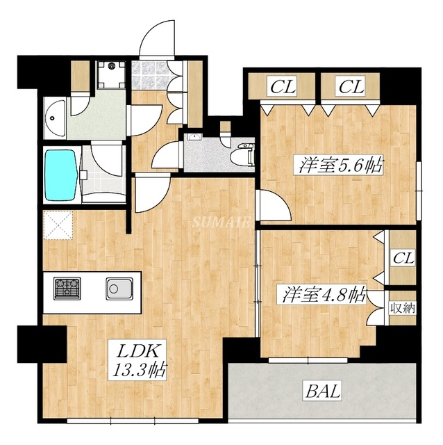 ＳＰコート尾久ノースの間取り|南東向きのお部屋です☆