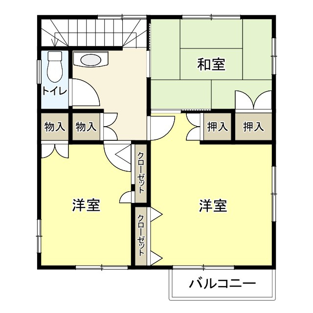 想定年間賃料　84.1万　想定利回り　12.2％　軽量鉄骨造の間取り|２F