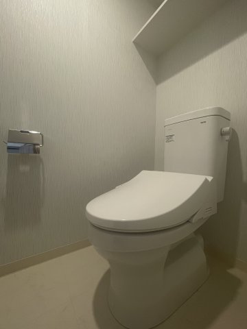 落ち着いた色調のトイレです