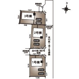 小山市大字横倉の新築一戸建の区画図