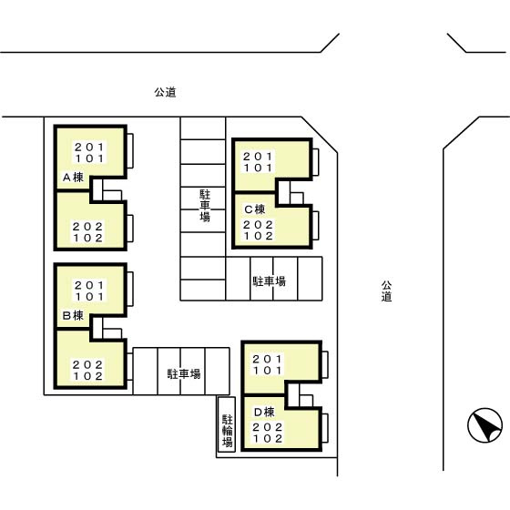 ケープコッド イン　Ａの区画図