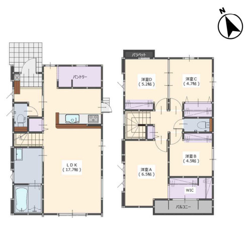 【間取り】 | 春日市大谷5丁目3期　1号棟（全1棟）【仲介手数料無料・0円】 | 平日、土日祝日もお好きな日時にご見学可能です。お気軽にお問合せ下さい。