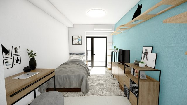 SYNEX YOKOHAMA-AOKICHOの居間・リビング|Atype完成予想パース