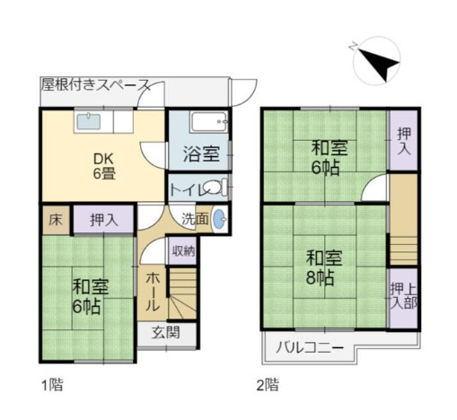 近江八幡市南本郷町3丁目　中古戸建の間取り