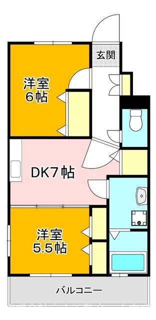 直方市大字感田のアパートの間取り