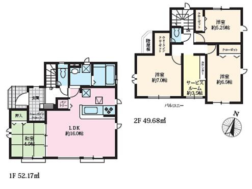 八王子市　石川町　新築一戸建て　７期の間取り|～南向き4SLDK　SICやパントリーなど収納豊富な間取りです～