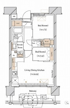 ブランシエスタ新丸子リバーフロントの間取り
