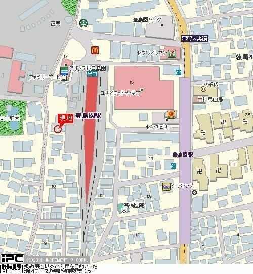 パールシティ豊島園の地図