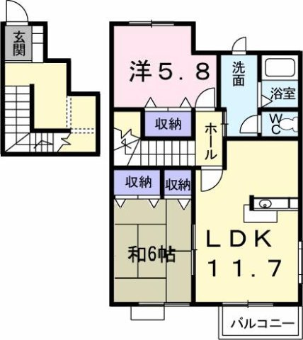 サンフローラＡの間取り