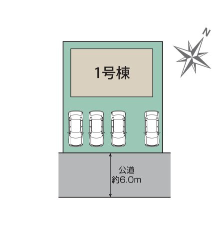 合志市豊岡第4-1棟(1号棟)の区画図|配置図（1号棟）