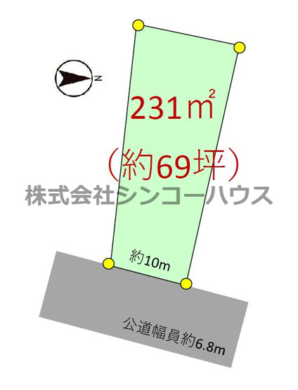 【土地図】 | 久喜市葛梅　住宅用地 | ゆとりの面積！いろいろなプランが検討できますね