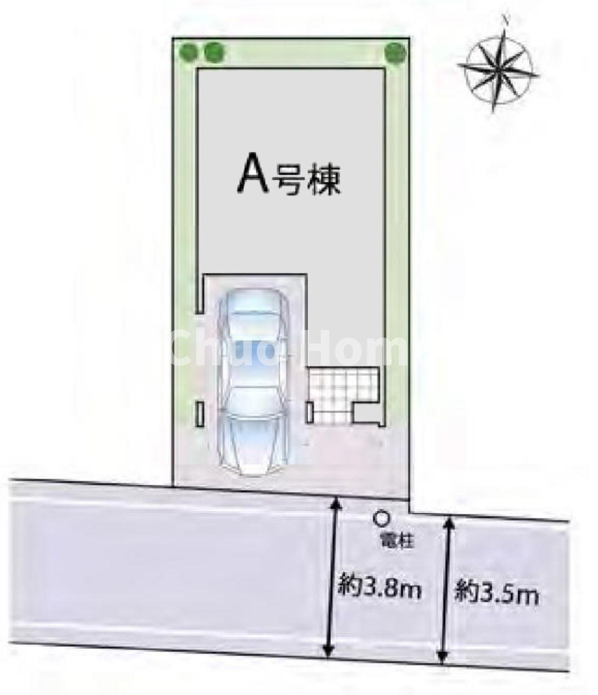 江戸川区北小岩4丁目新築分譲住宅の区画図|【区画図】南道路！