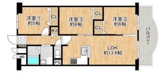 【間取り】 | エバーグリーン金岡四号棟