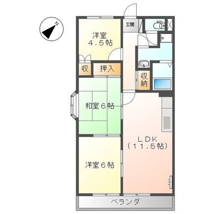 メゾン・ド・Ｋ セセラギの間取り|間取図
