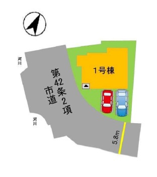 福岡市早良区内野2丁目第1-1棟（1号棟）の区画図|配置図