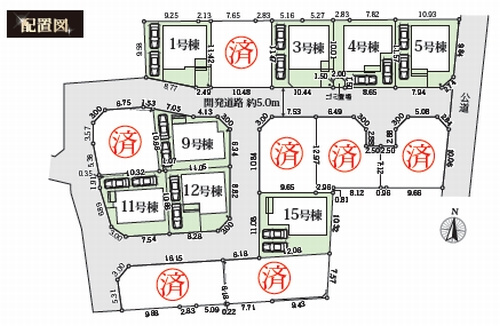 【区画図】 | 【仲介手数料０円】相模原市中央区淵野辺本町11期　新築一戸建て　全15棟 | 相模原市中央区淵野辺本町11期　新築一戸建て　全15棟