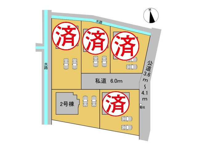 タマタウン　羽島市江吉良町　全5区画分譲の区画図|■区画図
■YAMADA電機の　ヤマダ不動産　株式会社リライフ　
いつでもお問合わせ下さい。