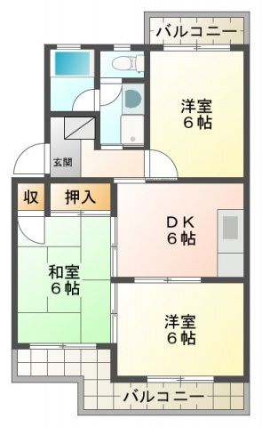 アンソレイエ三ヶ名の間取り