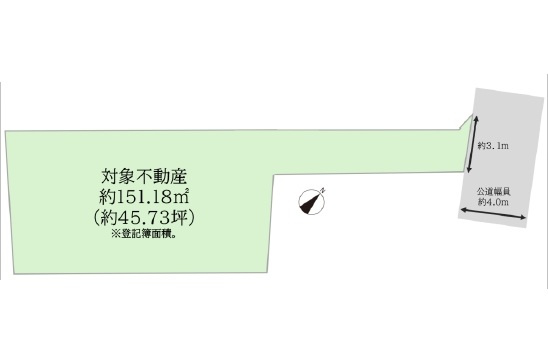 【土地図】 | 川越市かし野台 | 45坪のゆとりある敷地です