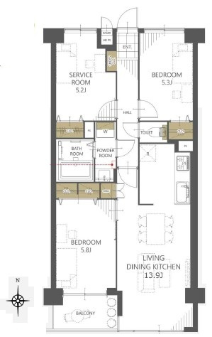 【間取り】 | ライオンズマンション徳丸 | 南向きのお部屋なので、陽当たり・通風良好です！