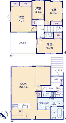 福岡市南区警弥郷3期　1号棟の間取り
