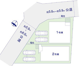 福岡市南区警弥郷3期　1号棟の区画図