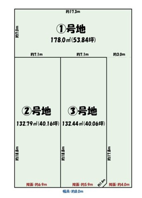 【区画図】 | 枚方市東船橋１丁目　3区画　土地分譲地