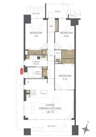 【間取り】サーパス兵庫南 