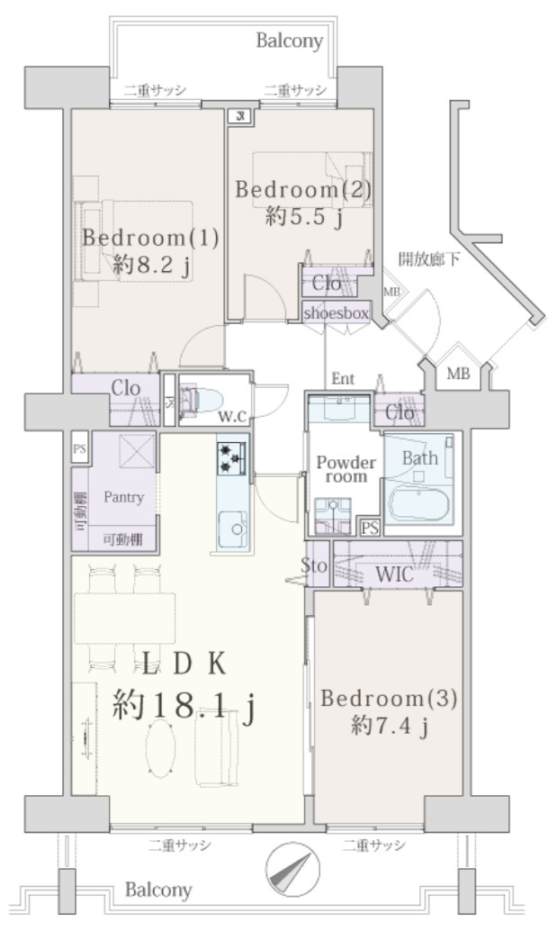 エステ・スクエアセンター北イーストウイング【仲介手数料無料】の間取り
