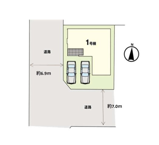 春日市上白水２丁目第2-1棟（1号棟）　の区画図|配置図（1号棟）