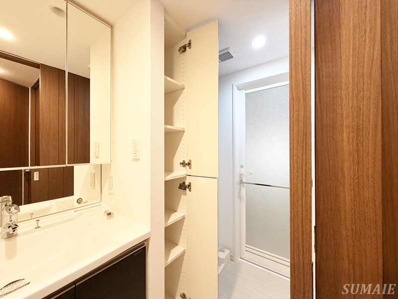 Theパームス西ヶ原の収納|洗面所の収納です☆