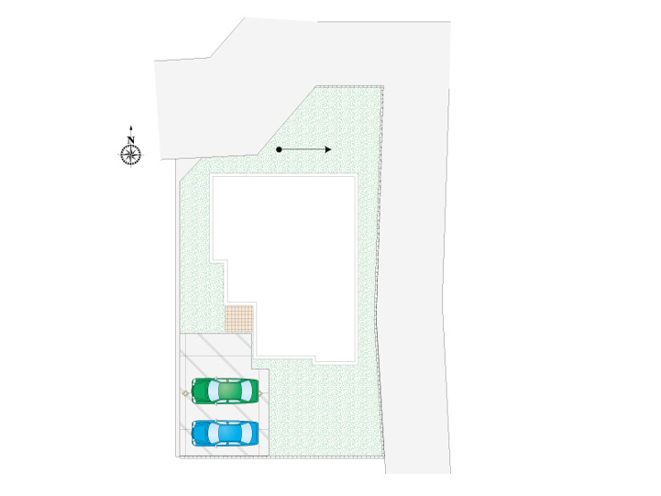 新築　前橋市元総社町4区画　2号棟の区画図|2号棟　区画図　東側接道幅員約4ｍ