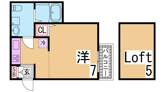 神戸市長田区長尾町１丁目のアパートの間取り