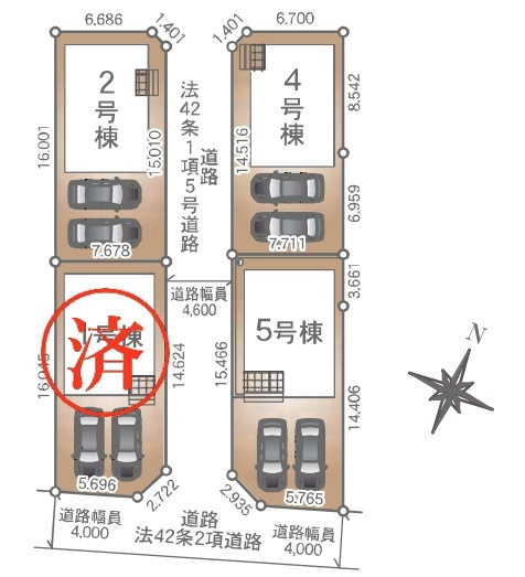 上尾市上尾下　第2　Ⅱ期　新築一戸建て　クレイドルガーデン　05の区画図|【全5棟・5号棟】