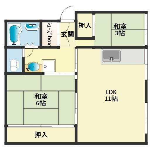 【間取り】 | 東加古川ファミリーマンション | オーナーチェンジ物件。平成29年より賃貸中。月々44,600円(管理費込）。表面利回り約20%。

