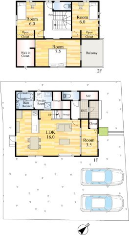 SUN COURTーサンコート－小倉北区神岳2丁目【小倉北区　新築戸建て】の間取り|SUN COURTーサンコート－小倉北区神岳2丁目【小倉北区　新築戸建て】