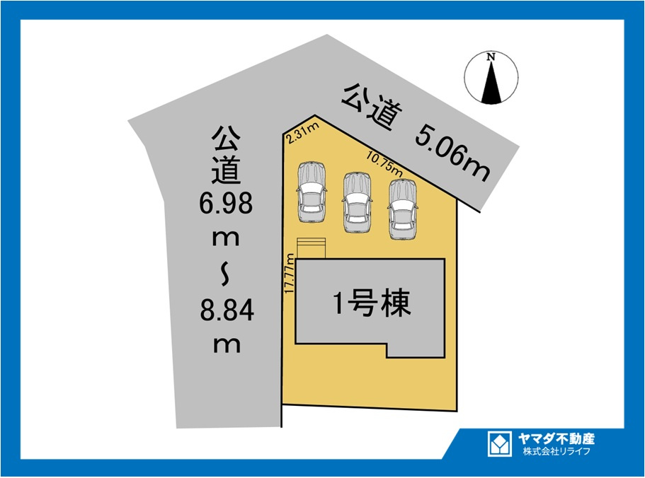 【商談中】リーブルガーデン　一宮市祐久第2　全1区画分譲の区画図|■区画図
■YAMADA電機の　ヤマダ不動産　株式会社リライフ　
いつでもお問合わせ下さい。